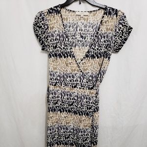 Ann Taylor LOFT printed wrap dress, Small